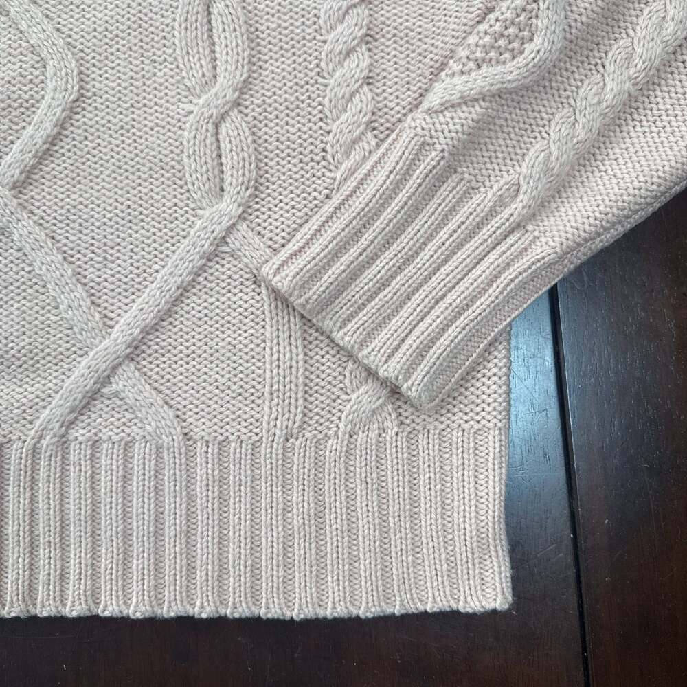 Women's GAP Long Sleeve Blush Pink Cable High Neck Mock Sweater Size L - Picture 3 of 10